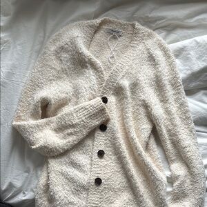 Madewell Cream Textured Knit Cardigan